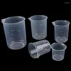 2Pcs 250ml/150ml/100ml/50ml/25ml Trasparente Cucina Laboratorio di Plastica Volumetrico Becher Misurino