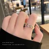 Cluster Rings S925 Серебряное кольцо серебряного кольца золото золото -лостое круглый циркон открыт для женских модных годовщины подарки подарки