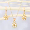 Hoop Earrings 1Pair Cute Imitation Pearls Flower Small For Women Trendy Simple Dog Pendant Necklace Ear Stud Jewelry E600