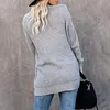 Kvinnors stickor Tees Logami Curved Packet Pocket Sweater Women Långärmad solid Cardigan Womens Autumn Knitwear 230111