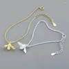 Bangle Fashion Silver Color Cute Charm Golden Bee Adjustable Chain Bracelets For Woman Birthday Wedding Gifts SB064