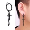 Boucles d'oreilles à dos en acier inoxydable, 2 pièces, Clip d'oreille indolore pour hommes/femmes, Punk noir, Non Piercing, faux bijoux, cadeaux