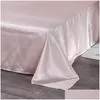 Простыни устанавливают 18 цветов роскошные атласные шелковые пластичные кровать набор одиночного размера королевы King Bedspread Er Lenen Double FL Sexy Drod