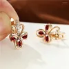 Boucles d'oreilles créoles de luxe pour femmes, mode cristal fleur mystique multicolore Zircon Boho couleur or Rose mariage pour femmes