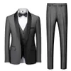 Herenpakken blazers mannen mariage kleurblok kraag jas broek waistcoat mannelijke zakelijke zakelijke bruiloft jas vest broeken 3 stuks set 230111