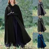 Mélange de laine de femmes Hiver Long Cap Femmes Robe chaude Veste à capuche Veste d'automne Solide Loose Loose Tenroproof Poncho Coat Costume 230111