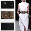 Belts Women Wide Belt PU Leather Elastic Waistband Cummerbund Lady Court Carved Buckle Retro Waist Dress Brand Design