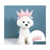 Abbigliamento per cani Bella flanella Pet Princess Hat Copricapo Skin Friendly Dressup Drop Delivery Home Garden Supplies Dhngk