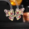 スタッドイヤリング2023豪華な誇張された蝶の形状のキュービックジルコニア美しいパーソナリティパーティーまたはカジュアルレディースクリスマスギフト