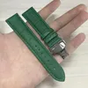 Orologi bande vere in pelle bracciale verde cinghia di orologio con chiusura a farfalla 10 12 13 14 15 16 17 18 19 20 21 22 24 mm banda