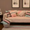 Chaves de cadeira Sofá para a sala de estar com listras xadrez de almofada de almofada de tampa de estilo pastoral