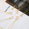 Pendant Necklaces Daihe Luxury Letter Cz Necklace 18K Gold Women Crystal Zircon Copper Chain For Jewelry Wholesale