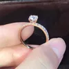 Cluster Rings Pure 18K Rose Gold Ring 1CT 2CT 3CT VVS1 Moissanite Trendy Style Jewelry Anniversary Engagement Round Brilliant Cut