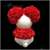 Flores decorativas grinaldas 1pcs modelagem de poliestireno isopor de espuma branca urso molde de pelúcia para presentes do dia dos namorados festa de aniversário dhenv