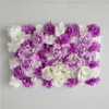 Decorative Flowers 60x40cm Artificial DIY Wedding Decoration Flower Wall Panels Silk Rose Purple Romantic Backdrop Deco