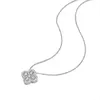 Ohrstecker 2023 Einfaches und klassisches Muttertagsgeschenk mit besetzter Halskette mit weißen Kristallblumen