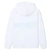 Design moda lusso felpa con cappuccio da uomo cartone animato coniglio stampa lettera maglione a maniche lunghe pullover casual girocollo top bianco