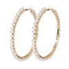 Orecchini a cerchio diametro 90 mm perla imitazione grande per gioielli da sposa Brincos da donna