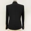 Damespakken 2023 Hoge kwaliteit Designer Blazer Women Single Button Satin Collar
