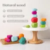 Blöcke Holz Regenbogen Steine Gebäude Bunte Holz Spielzeug Block Stapler Balancierspiele Montessori Lernspielzeug für Kinder 230111