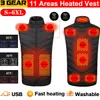 Men's Vests 11 Areas Heated Vest Men Women Electric heated jacket Thermal Vest Jacket heating vest jacket men tactical vest veste chauffante 230111