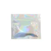 Sacs de stockage Prix de gros Pet Holographic Storge Plat Laser Mylar Feuille Pochette Réutilisable Cosmétique Sac 100 PCS1 Drop Livraison DHA6L