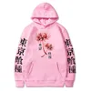 Herrtröjor tröjor japanska anime hoodie tokyo ghoul spider lily män kvinnor harajuku tröja hösten unisex mode streetwear kanekiken toppar 230111