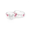 Обручальные кольца Ufooro White Big Stone Ring Set Set для женщин Rhodium Princess Lady Lady Gift Color