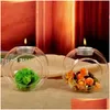 Candle Holders 8/10/12Cm Romantic Wedding Dinner Decor Classic Crystal Transparent Glass Hanging Holder Candlestick Bar Party Home D Dh6Z2