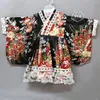 Etniska kläder kimono japansk körsbärsblomning flicka födelsedagsklänning spets kjol vår och höst barn dansklänning