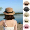 Cappelli a tesa larga Cappello da sole Bowknot Estate Paglia Donna Uomo Spiaggia Casual Lady Girls Flat Women's