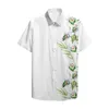 Chemises décontractées pour hommes 2023 Hommes Mode Col rabattu Chemise boutonnée Impression numérique pour hommes Floral Manches courtes Tops Streetwear 3XL