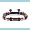 Braceletas de pulseira de pedra natural de pedra natural contas Cura Aura Aniversário Presente Droga Jóias Jóias Bracelets Dhq9y