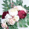 Decorative Objects Figurines 2pcs Peony Artificial Wedding Flower Wall Arrangement Arch Backdrop Decoration Rose Wreath Door Threshold Decor White 230110