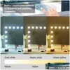 Compact Mirrors Large Vanity Makeup Mirror With Lights Hollywood Lighted 15 Pcs Dimmable Led Bbs For Dressing Room Tabletop Drop Del Dhsep