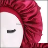 Beanie/Skull Caps Silk Turban Widebrimmed Women Large Sleep High Elasticity For Bonnet Hat Print Hair Cap Accessories Bbygo 557 Drop Dhlxt