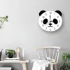 Väggklockor Creative Cartoon Mural Clock Modern Acrylic Watch National Treasury Panda Söt liten familjedekoration Barn