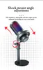 USB Gaming Microphone RGB led Lights Computer K Song Recording Mobile Phone Live Broadcast with shock mount and pop fliter ME6S