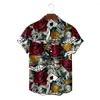 Camicie casual da uomo 2023 Camicia hawaiana da uomo Summer Skull Spades Poker Stampa per moda uomo 3d Singola fila posteriore Collare cubano