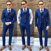Costumes pour hommes 2023 Top vente homme bleu Royal 3 pièces mariage hommes ensembles Blazer pantalon formel Slim Fit veste pantalon gilet Costume