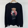 Polo Brand Women Rl Bear Sweaters Cartoon Winter Clothing Fashion Long Sleeve Knitted Pullover Cotton Wool Bear Sweaters 9663