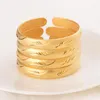 Bangle Fine Gold GF Bracelet Africa Arab Items 1-4 PCS Select Fashion Leaf Sculpture Abrasive Blasting Jewelry