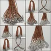 Cord Wire Wholesale 1.5Mm Coffee Wax Leather Necklace Rope 45Cm Chain Lobster Clasp For Jewelry Making 100Pcs/Lot Drop Delivery Fi Dhsk9