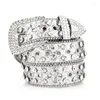 Belts M2EA Bright Female Waist Belt Chain Luxury Sweet Fashion Full Diamond Rhinestones Crystals