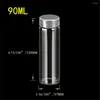 Storage Bottles 90ml Glass Decoration With Silver Aluminum Screw Cap Wedding Gift Jars Halloween 24pcs