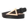 Paski Pas Pas Korean Style Trendy Triangle Bluckle Snap Fashion Wszechstronna sukienka dla kobiet