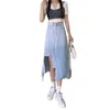 Saias saia midi com fenda lateral jeans mulher moda 2023 Skort para mulheres roupas vintage roupas retro góticas estilos preppy y2kskirts