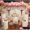 Other Festive Party Supplies Round Cylinder Pedestal Display Art Decor Cake Rack Plinths Pillars For Diy Wedding Decorations Holid Dht8E