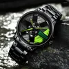 ساعات المعصم 2023 Fashion 3D Sport Car Wheel Watch Watch Men's Freefiance Quartz Luxury Watches