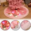 Kerstdecoraties 1 stks Rudolph lichtgevende boomrok roze niet-geweven stoffen LED-lichten Huisvakantie sfeer decoratie 108 cm